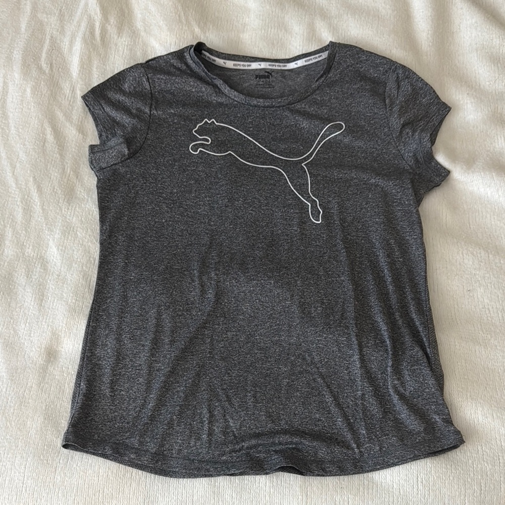 Puma TWO Gray T-Shirts with Logo!! Like New!
